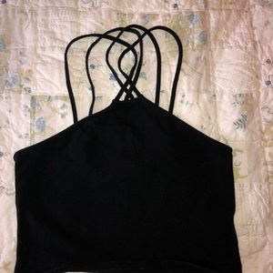 Forever 21 cross cross black tank